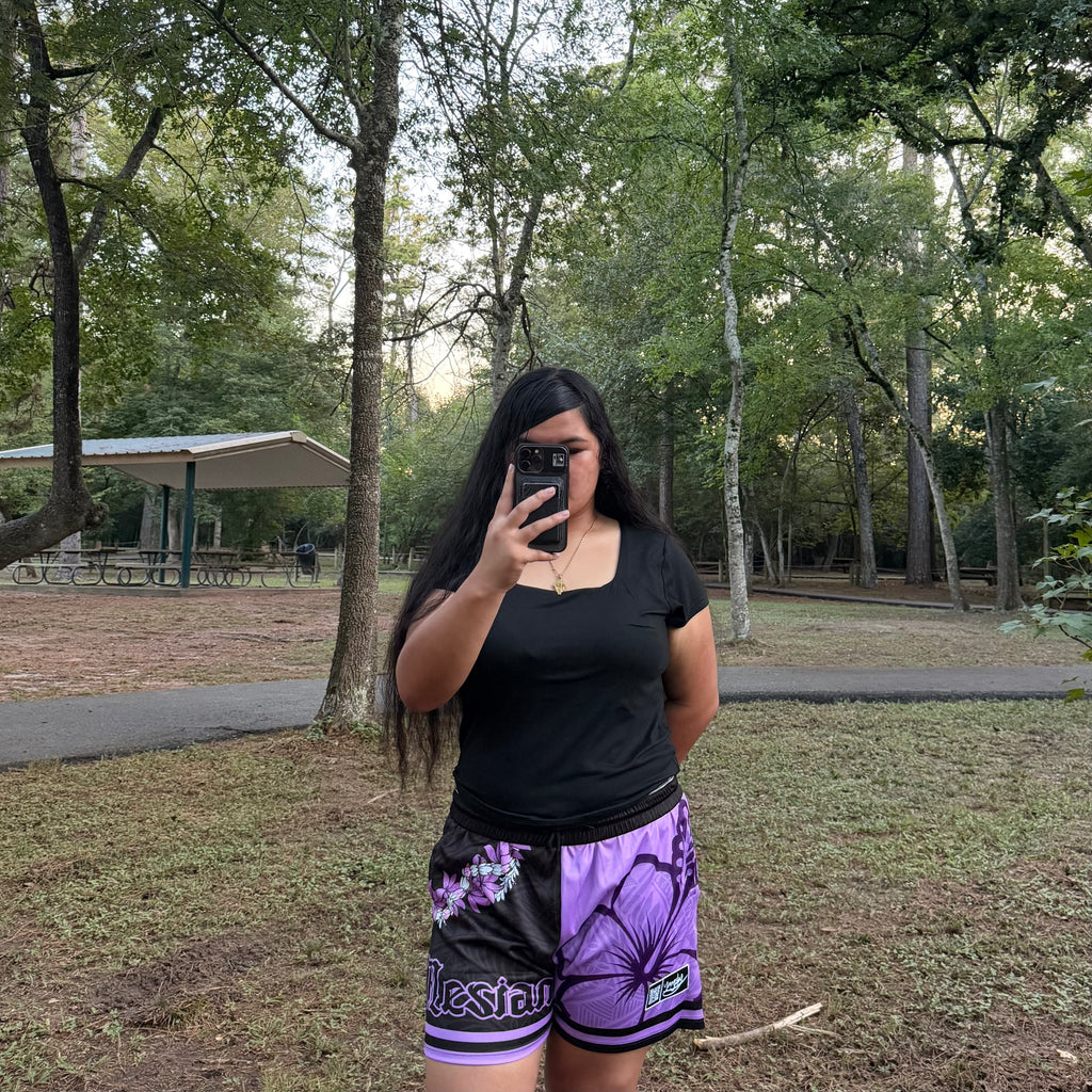 Purple Rain - Hibiscus Shorts